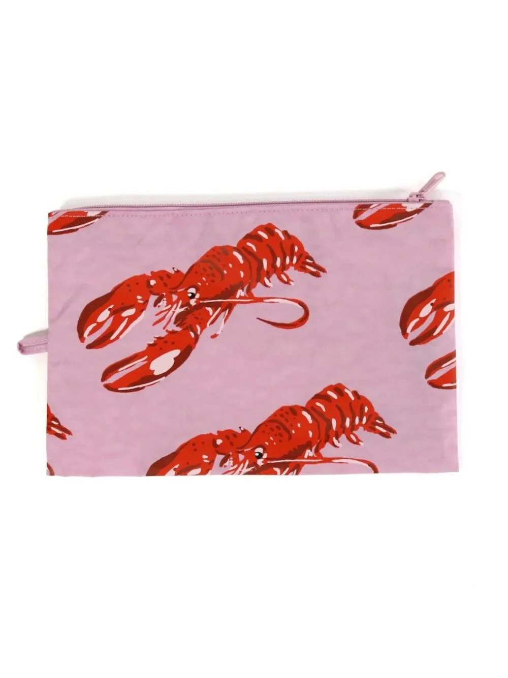 NWOT Baggu Flat Pouch Large - Pink Lobster (Sea Creatures)